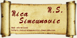 Mića Simeunović vizit kartica